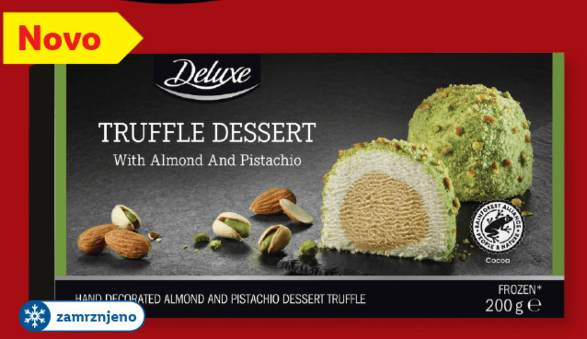 Deluxe Sladoledni desert s pistacijo in mandlji 200 g - Akcija v trgovini Lidl