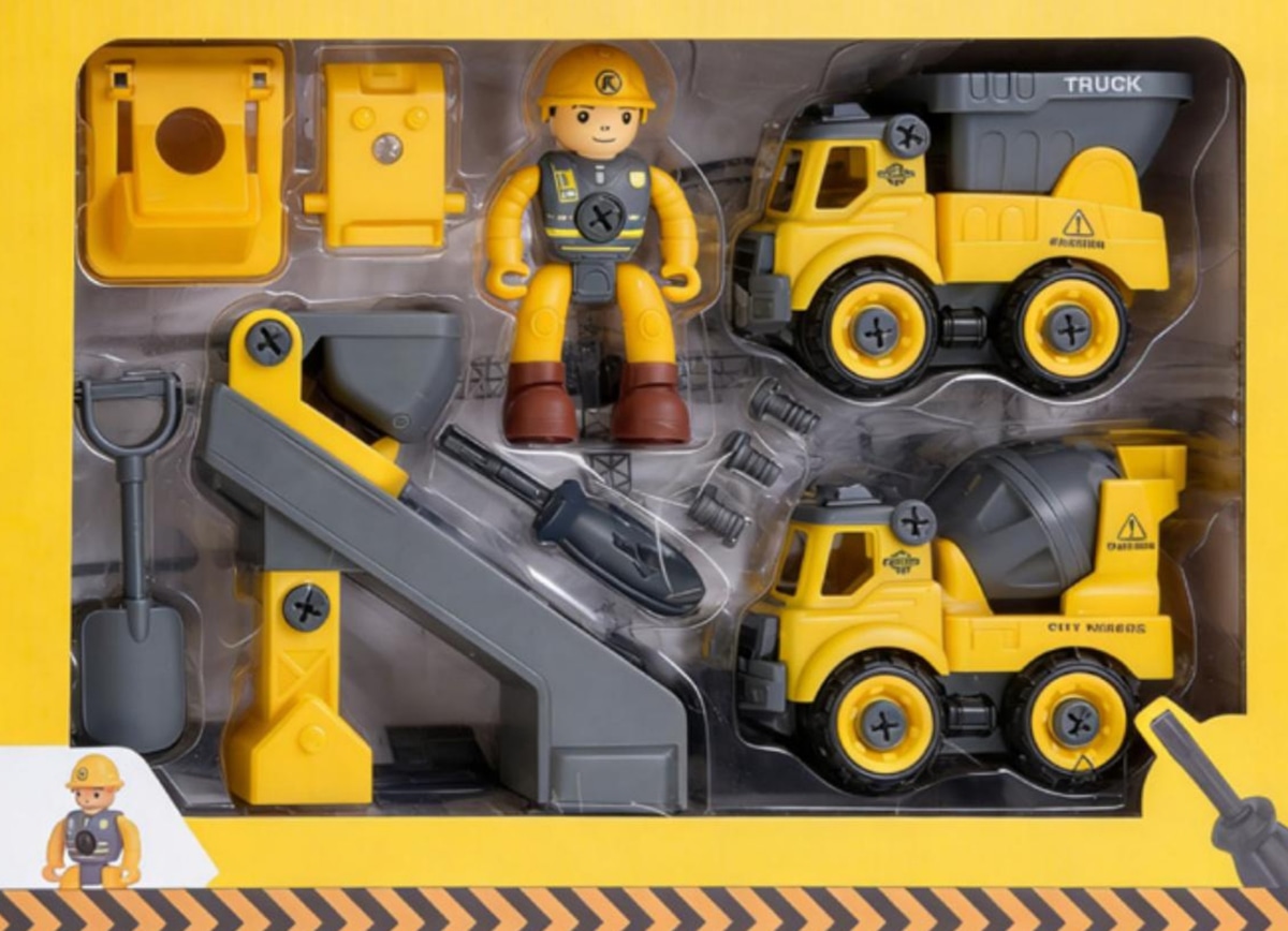 Vozila za gradbišče, naredi sam - Akcija v trgovini Tedi