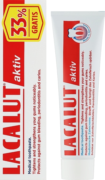 Zobna pasta Lacalut Aktiv 75 ml + GRATIS balzam za ustnice 55 ml - Akcija v trgovini Spar