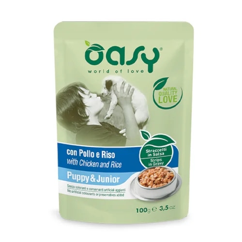 Mokra hrana Oasy Strips in Gravy Puppy 100g - Akcija v trgovini Mr. Pet