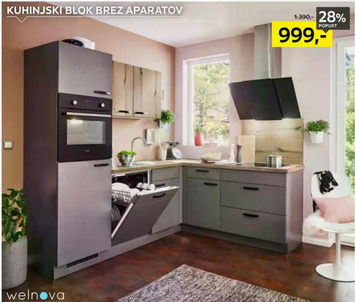 Kuhinjski blok WIN welnova - Akcija v trgovini Lesnina