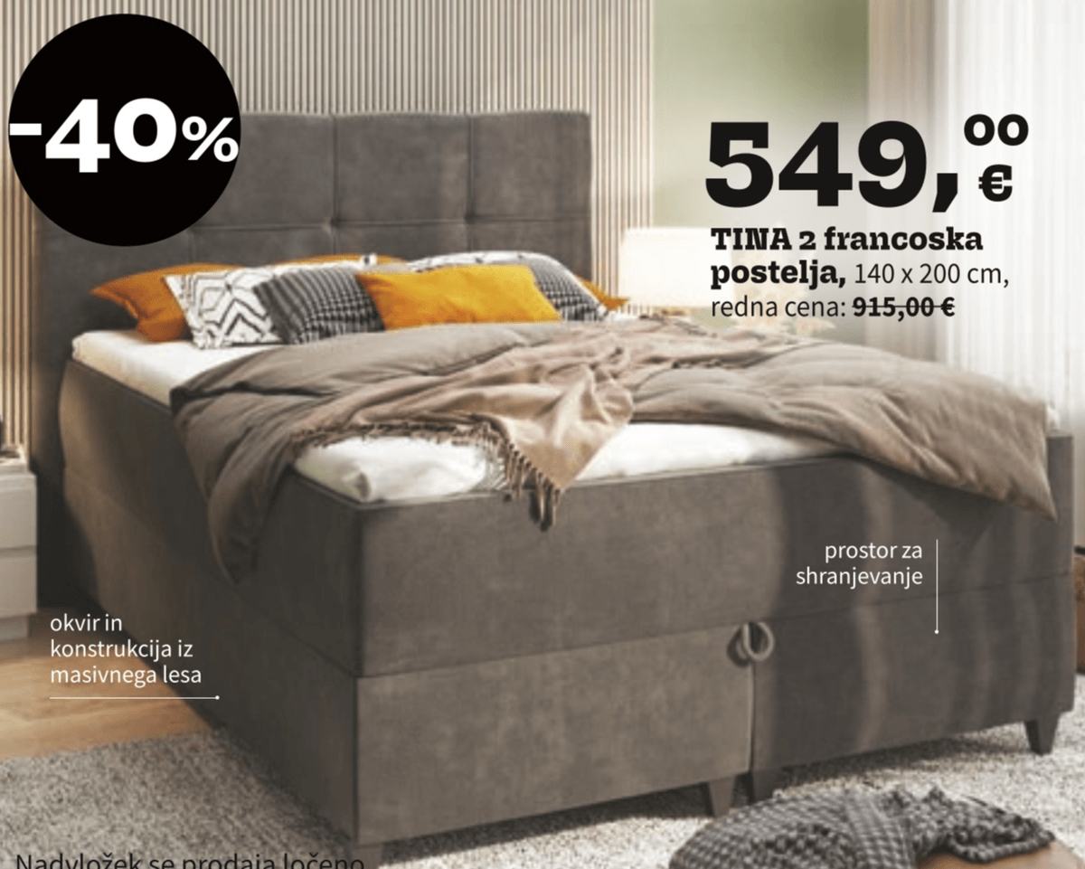 TINA 2 francoska postelja 140 x 200 cm - Akcija v trgovini Prima