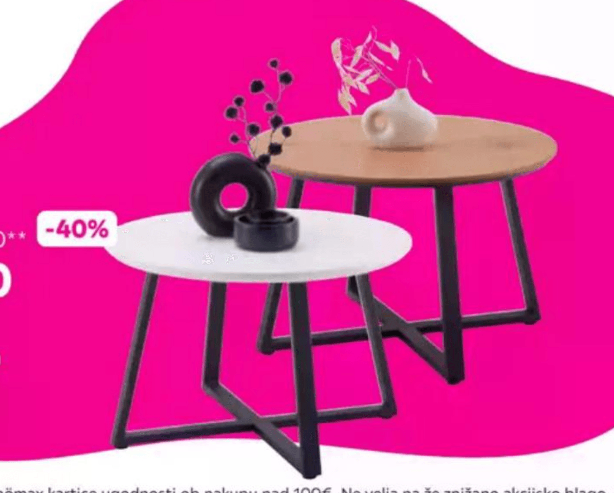 Klubska mizica „BRAVA" - Akcija v trgovini Mömax