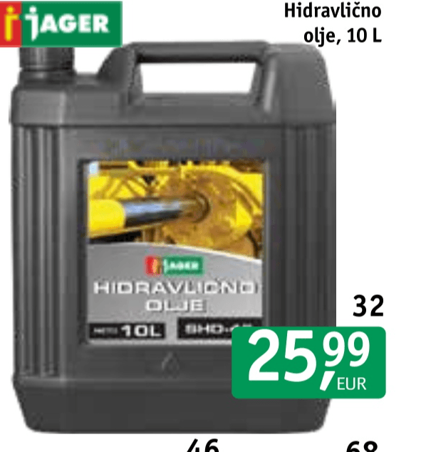 Hidravlično olje Jager 10 L - Akcija v trgovini Jager