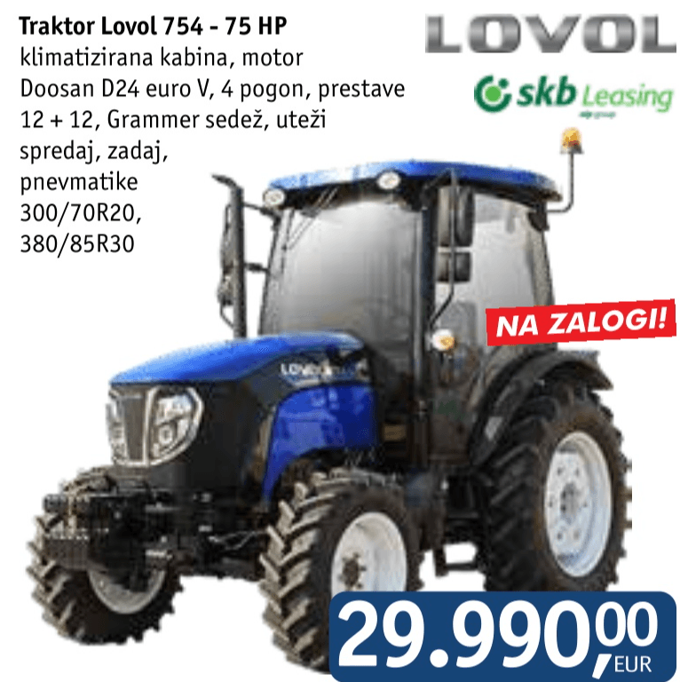 Traktor Lovol 754 - 75 HP - Akcija v trgovini Jager
