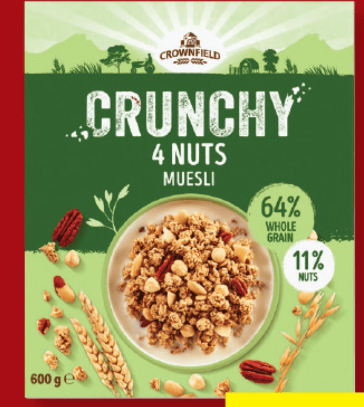 Hrustljav muesli z oreščki 600 g Crownfield - Akcija v trgovini Lidl
