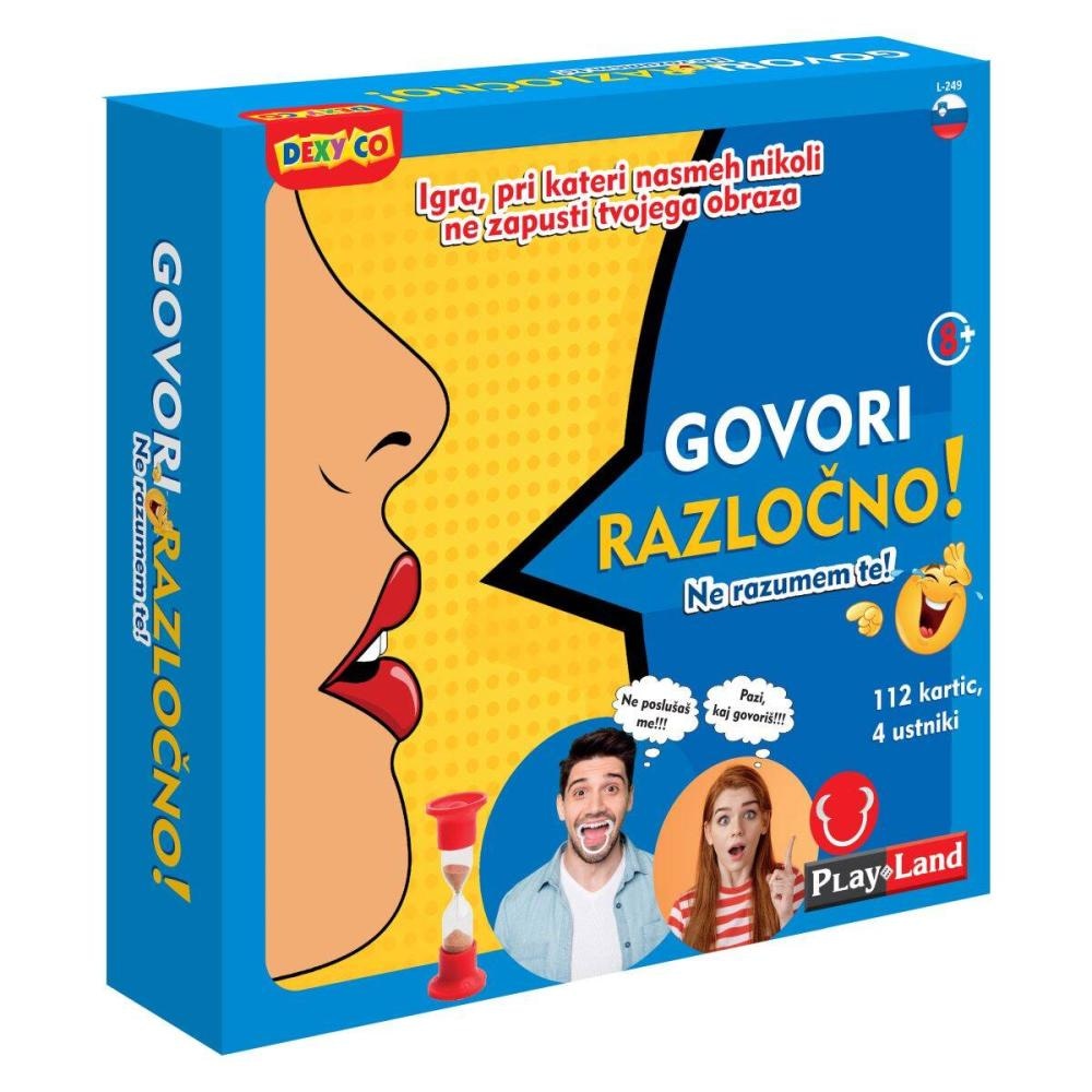 Družabna igra Govori razločno 112 kartic, 4 ustnike Play Land - Akcija v trgovini Baby Center