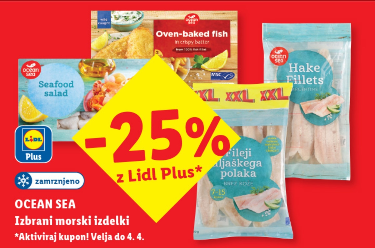 OCEAN SEA Izbrani morski izdelki - Akcija v trgovini Lidl