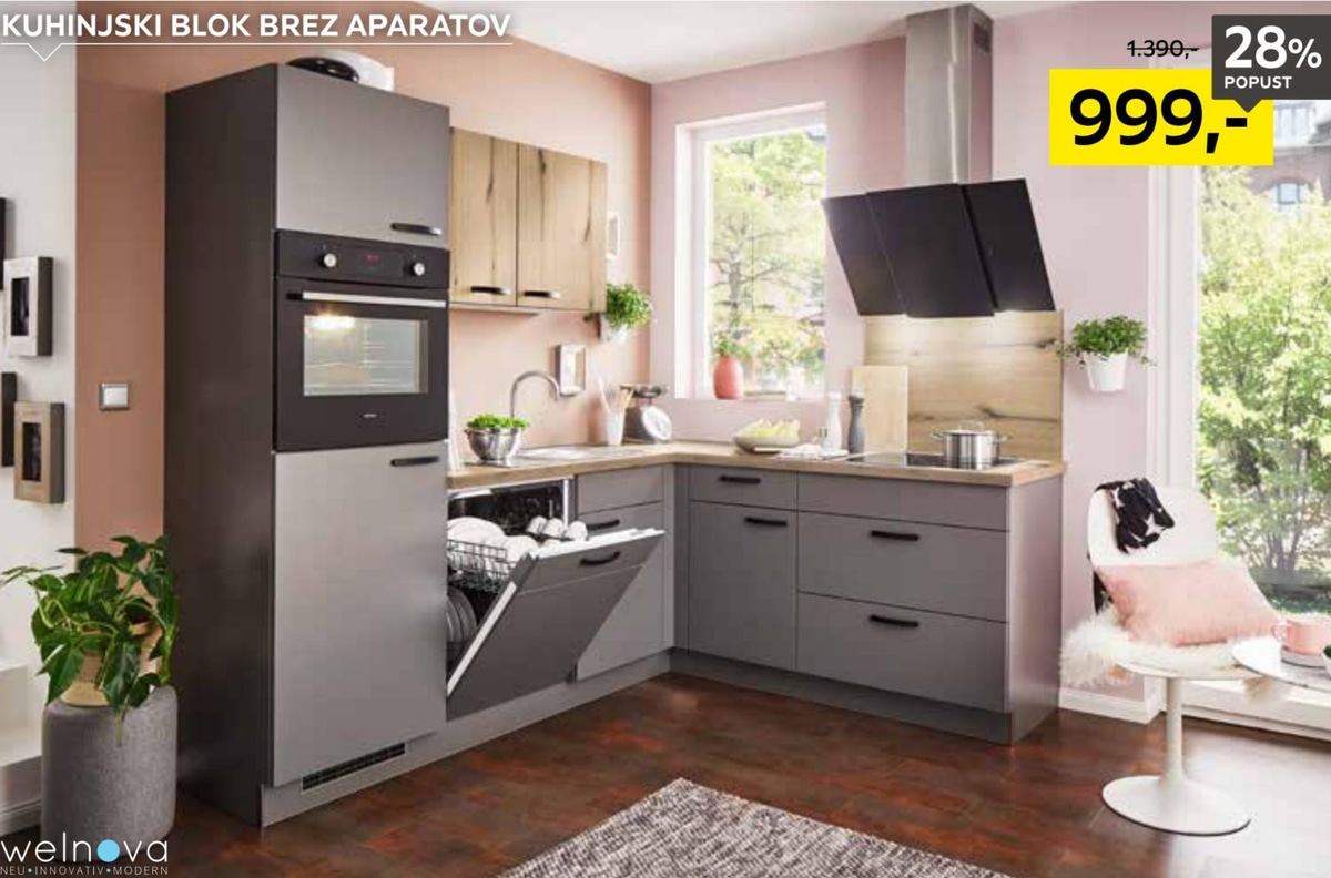 Kuhinjski blok brez aparatov - Akcija v trgovini Lesnina