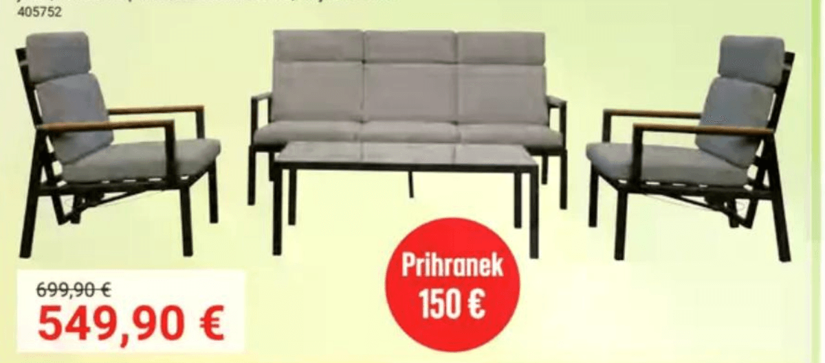 Vrtna garnitura GRAVEL - Akcija v trgovini Pevex