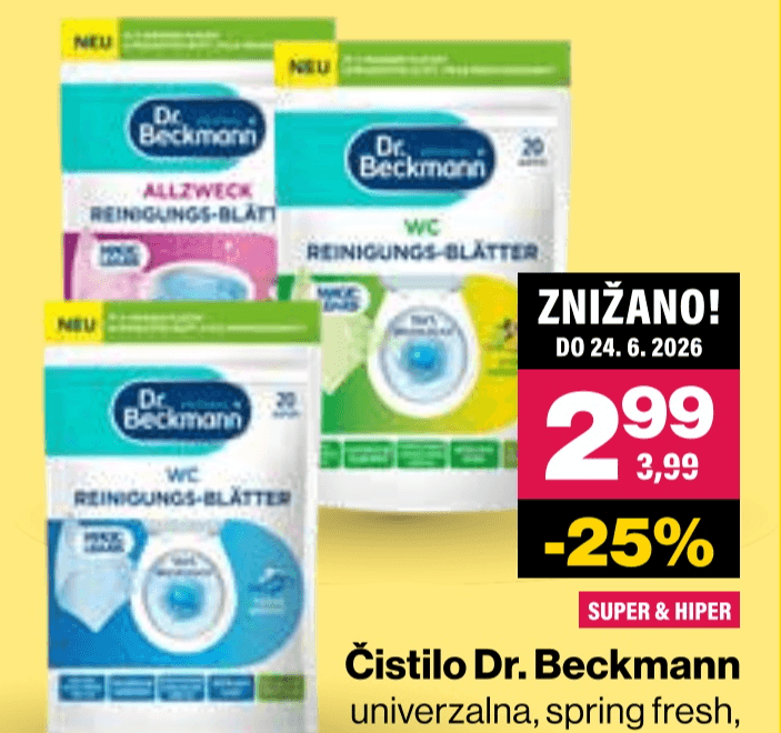 Čistilo Dr. Beckmann 20/1 - Akcija v trgovini Mercator