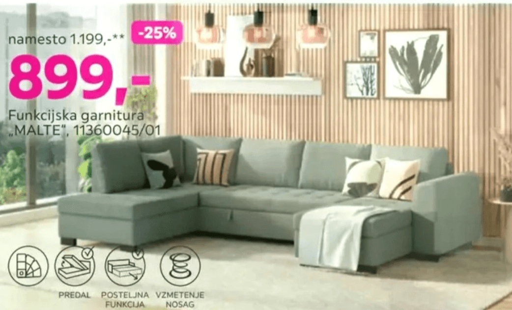 Funkcijska garnitura MALTE - Akcija v trgovini Mömax