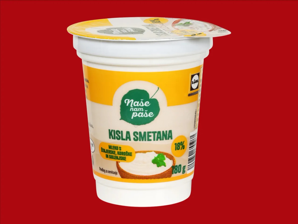 Kisla smetana 180 g Naše nam paše - Akcija v trgovini Lidl
