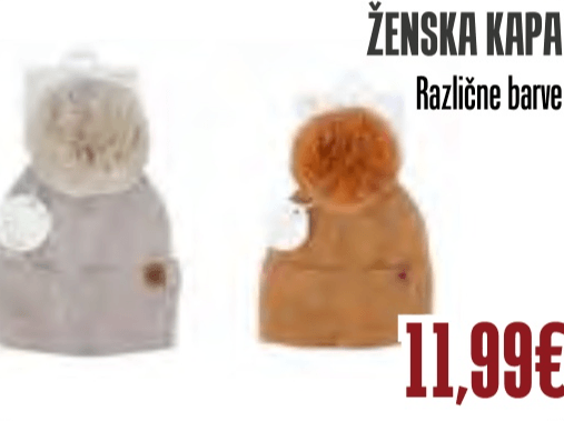 Ženska kapa - Akcija v trgovini Jager