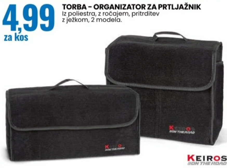 Torba - organizator za prtljažnik Keiros - Akcija v trgovini Eurospin