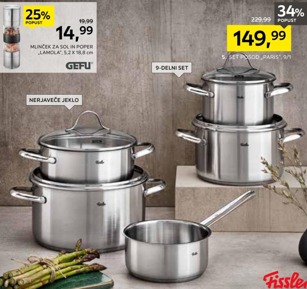 Set posod „PARIS" 9/1 - Akcija v trgovini Lesnina