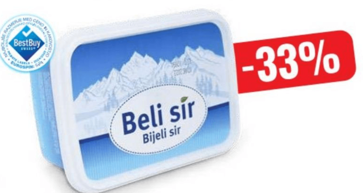 Beli sir 450 g - Akcija v trgovini Eurospin