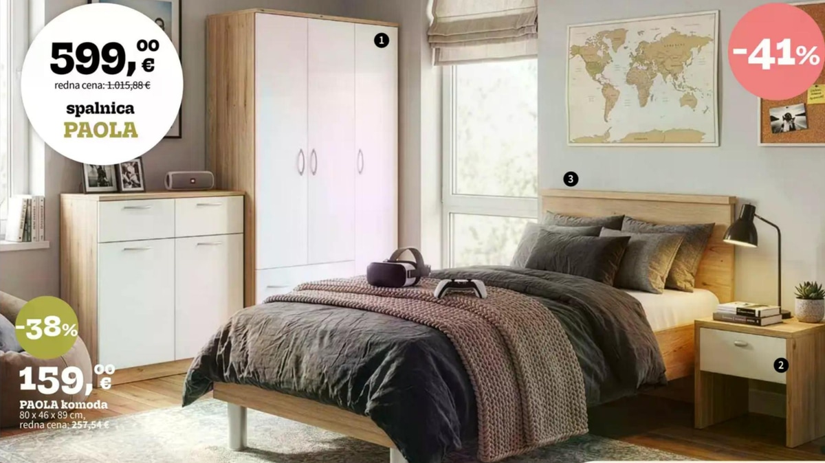 Spalnica PAOLA - Akcija v trgovini Prima