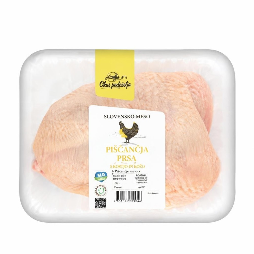 Okus podeželja piščančje prsi s kostjo in kožo 1 kg Akcija v trgovini Hofer