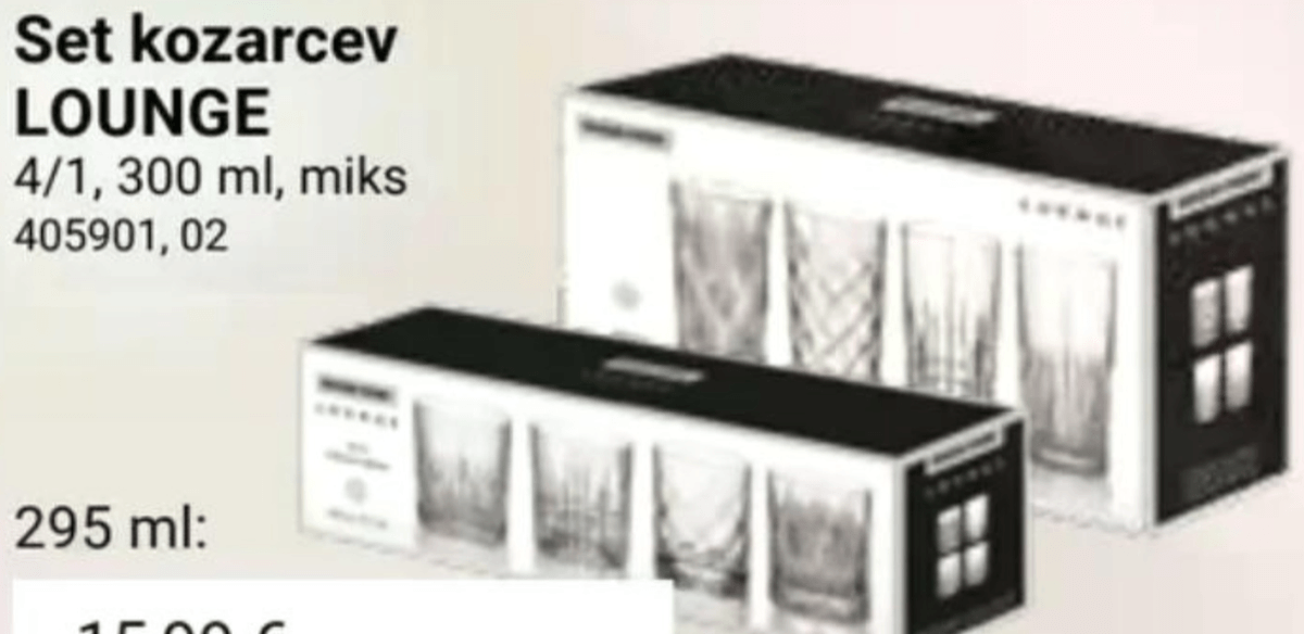 Set kozarcev LOUNGE 4/1, 300 ml - Akcija v trgovini Pevex