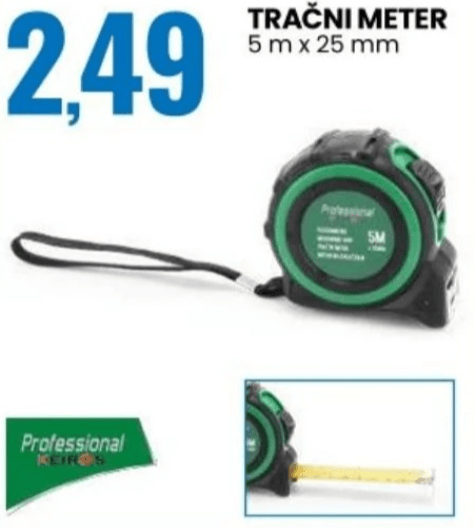 Professional KEIROS Tračni meter - Akcija v trgovini Eurospin