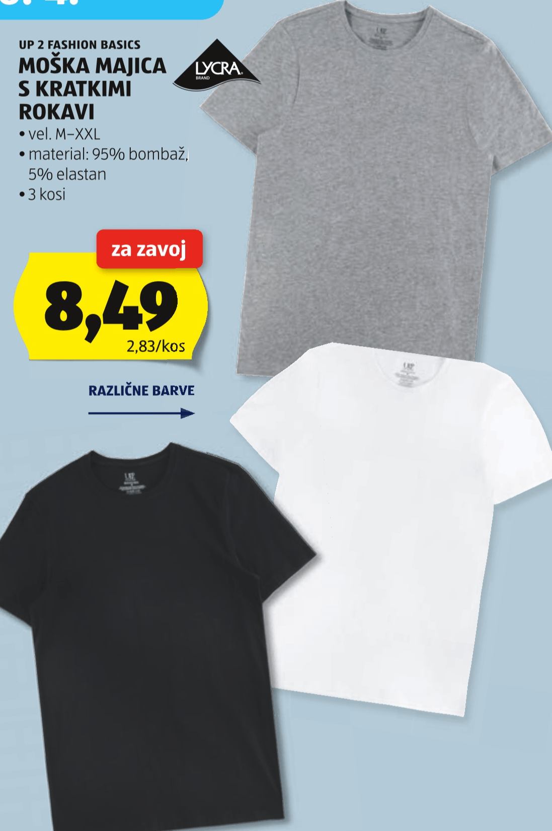 UP 2 FASHION BASICS Moška majica s kratkimi rokavi 3 kosi - Akcija v trgovini Hofer