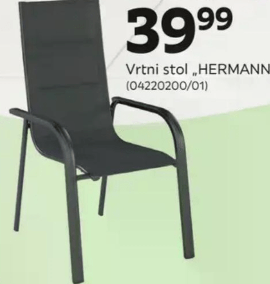 Vrtni stol „HERMANN" - Akcija v trgovini Mömax