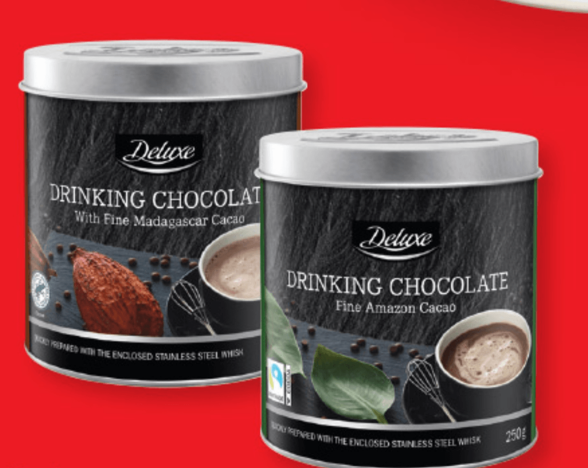 Deluxe Mešanica za pripravo čokoladnega napitka 250 g - Akcija v trgovini Lidl