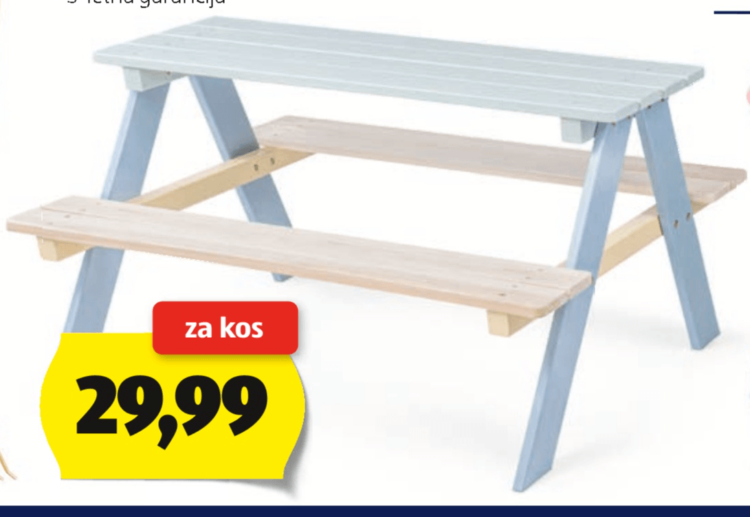 Otroška vrtna garnitura iz lesa BELAVI - Akcija v trgovini Hofer