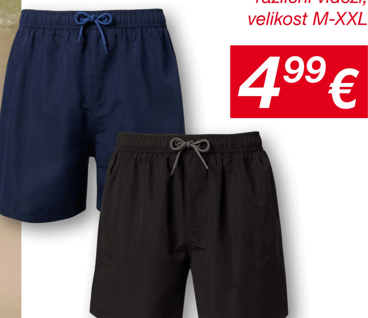 Moške kopalne kratke hlače - Akcija v trgovini Kik
