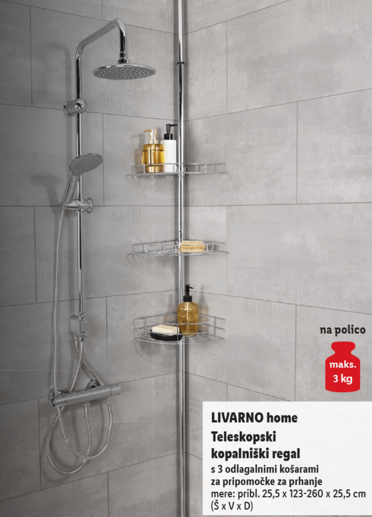 LIVARNO Teleskopski kopalniški regal - Akcija v trgovini Lidl