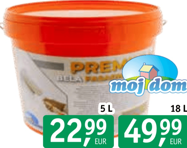 Moj dom Premium fasadna bela barva 5 L - Akcija v trgovini Jager