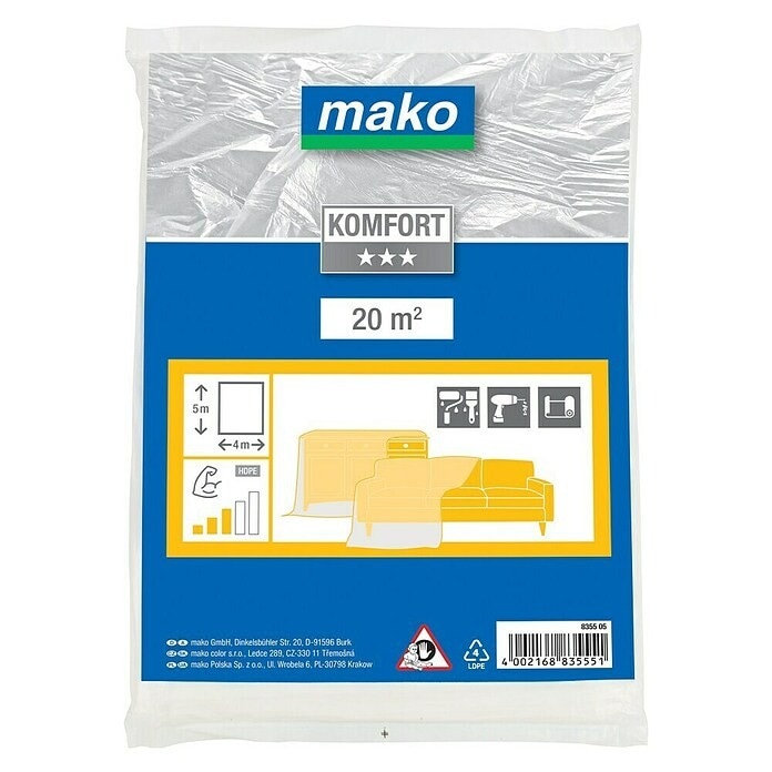 Pokrivna folija š 4 x d 5 m mako - Akcija v trgovini Bauhaus