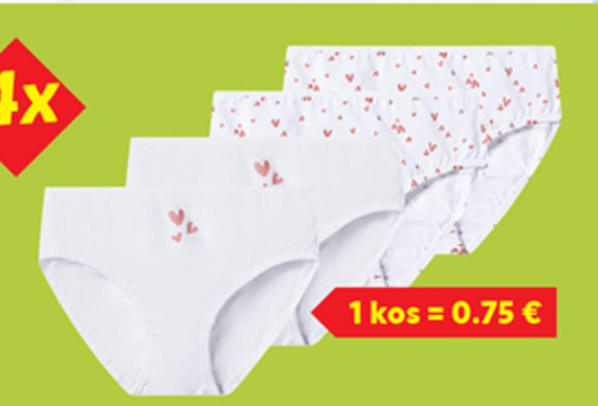 LUPILU Spodnjice 4 kosi - Akcija v trgovini Lidl