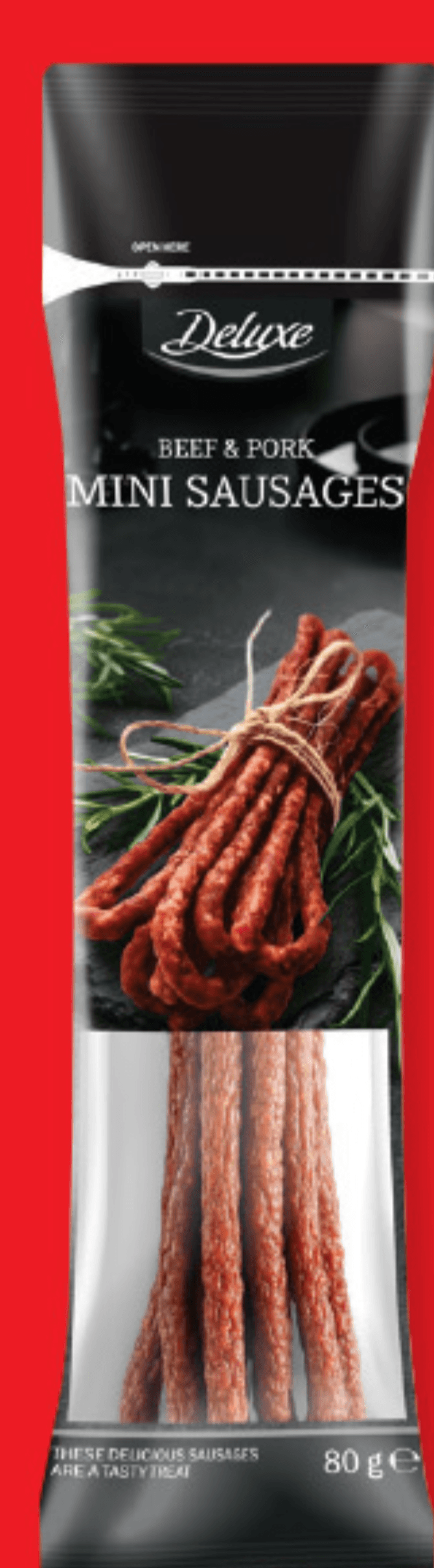 Deluxe Mini klobasice „Kabanossi“ 80 g - Akcija v trgovini Lidl