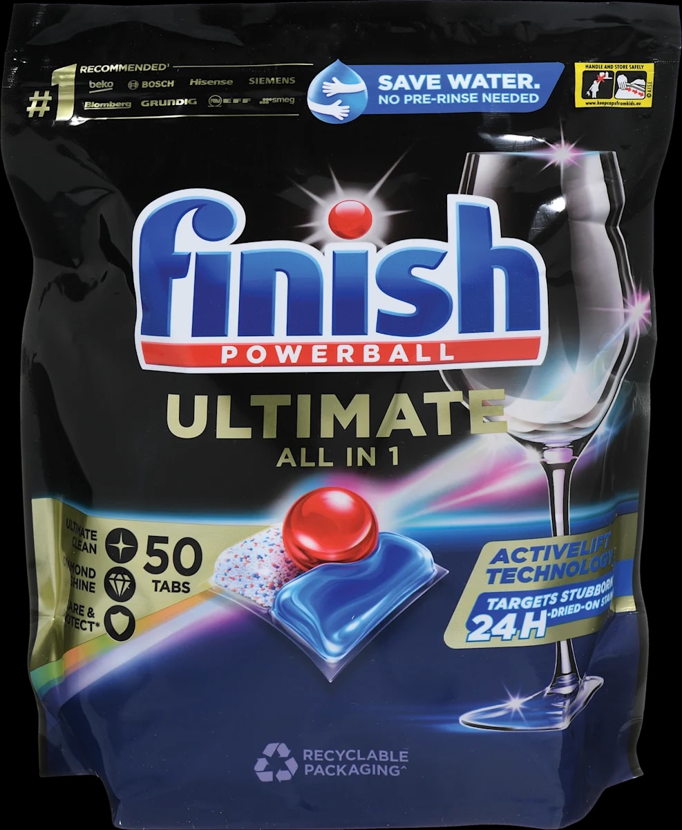 Kapsule za strojno pomivanje posode Finish Ultimate 50 kapsul - Akcija v trgovini E.Leclerc
