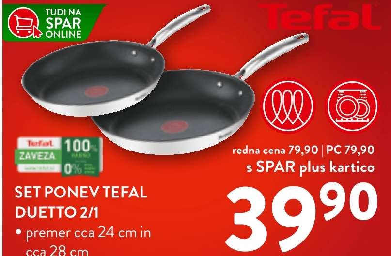 Set ponev Tefal Duetto 2/1 - Akcija u trgovini Spar