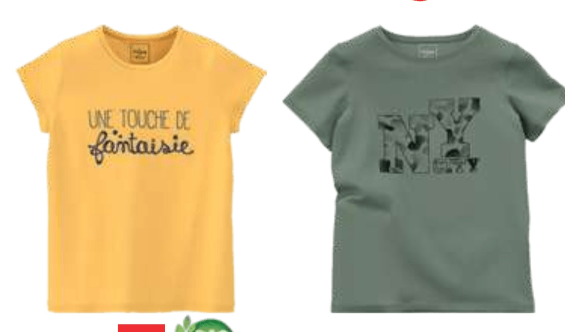 Deška ali dekliška majica TISSAIA Basics - Akcija v trgovini E.Leclerc