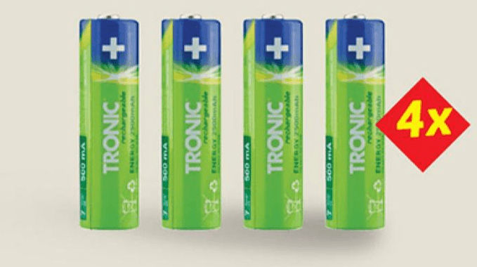 Tronic Polnilne baterije 4x - Akcija v trgovini Lidl