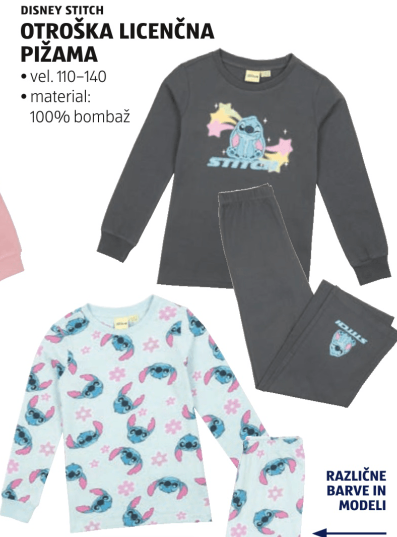 Disney Stitch Otroška licenčna pižama - Akcija v trgovini Hofer