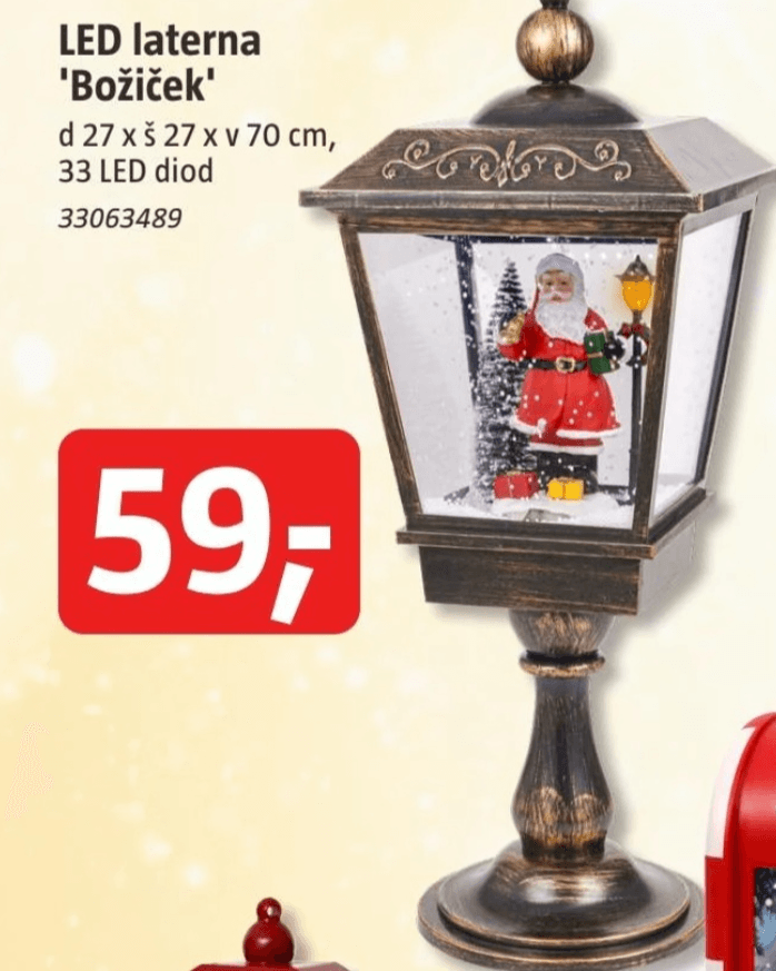 LED laterna 'Božiček' - Akcija v trgovini Bauhaus