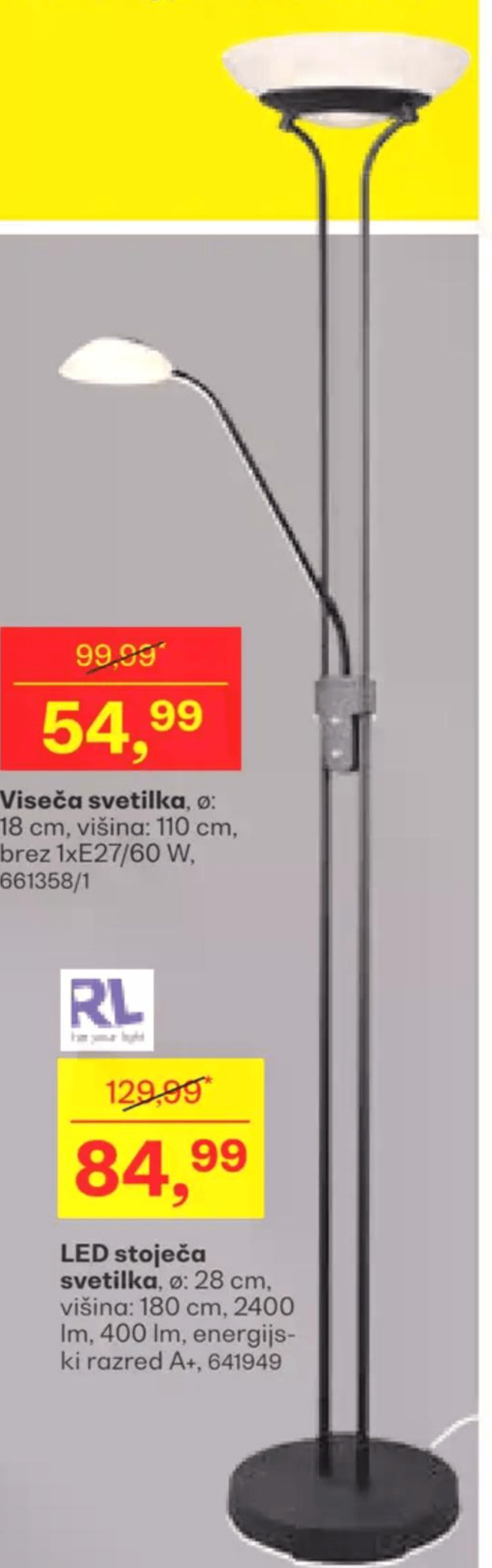 LED stoječa svetilka RL - Akcija v trgovini Rutar