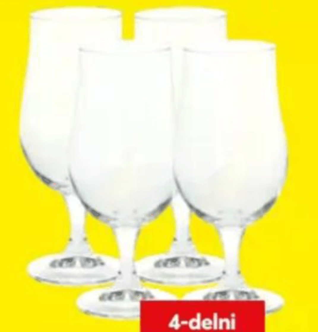 Komplet kozarcev za pivo 4-delni - Akcija v trgovini Dipo