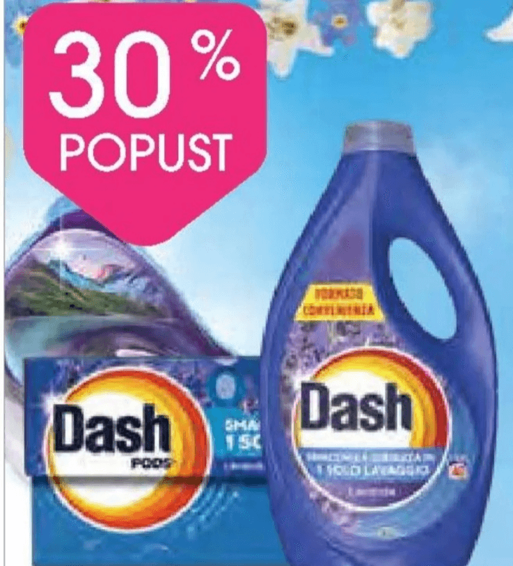 Dash izdelki - Akcija v trgovini Tuš