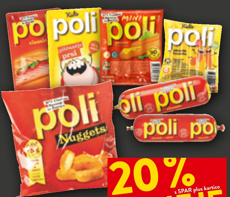 Vsi izdelki Poli - Akcija v trgovini Spar