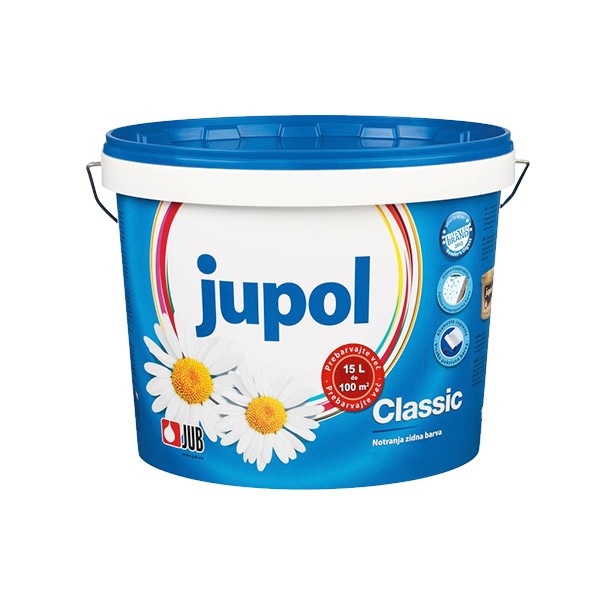 Notranja zidna barva JUB Jupol Classic beli 15 kg Akcija v trgovini Merkur