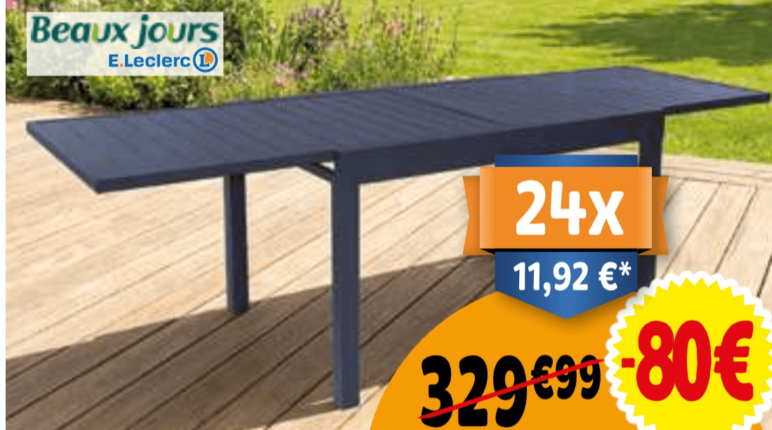 Raztegljiva miza Beaux jours - Akcija v trgovini E.Leclerc