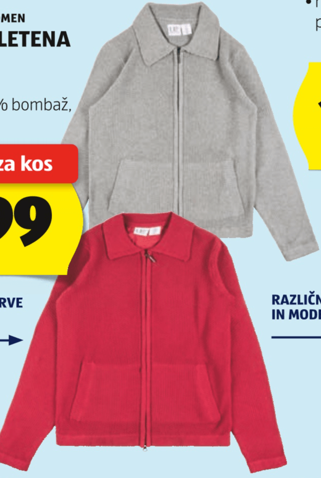 Ženska pletena jopica - Akcija v trgovini Hofer