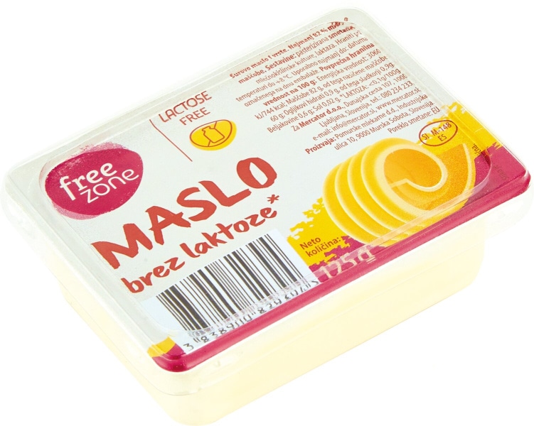 Maslo Free Zone 125 g - Akcija v trgovini Mercator