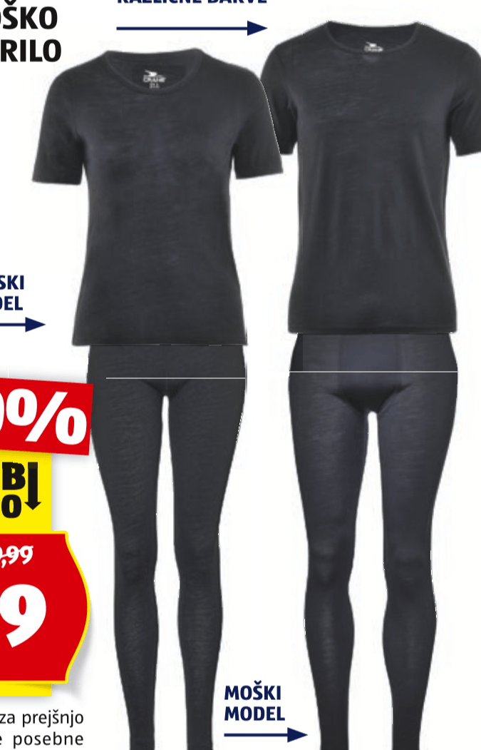 Žensko/moško spodnje perilo iz merino volne CRANE - Akcija v trgovini Hofer